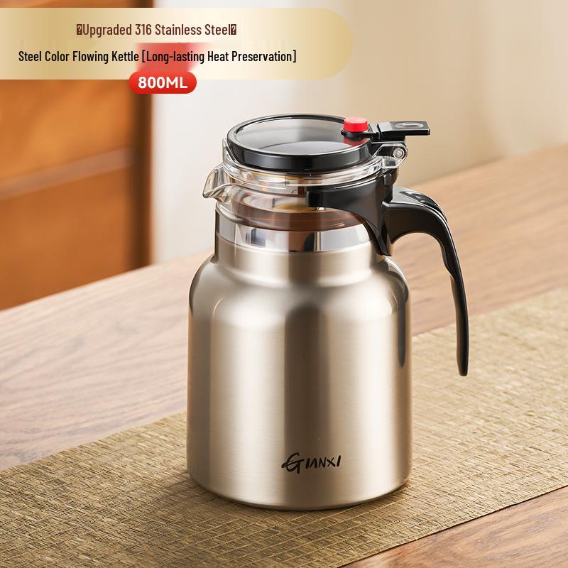 Giantex Elegant 316 Stainless Steel Insulated Tea Maker Set with Water Separator for Home or Office Use Stainless Steel Tea Cup