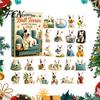 Lustiger Countdown-Kalender für Kinder Hund Adventskalender 2026, 24-Tage Weihnachten mit 24 Acryl Einzigartigem Liebhaber Andenken Niedlichen Ornamenten, Sammlerfiguren