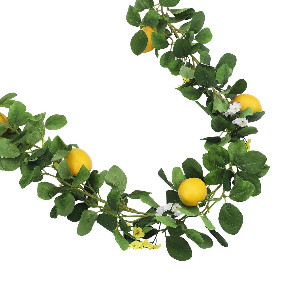 Artificial Lemon Garland Spring Fruit Garland with Lemons for Front Door Home Kitchen Party Wedding Decor 6.6ft