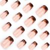 24Pcs Press on Nail Almond Glues on Nail French Fake Nail Designs False Nail Artificial Nail Gifts for Women and Girls