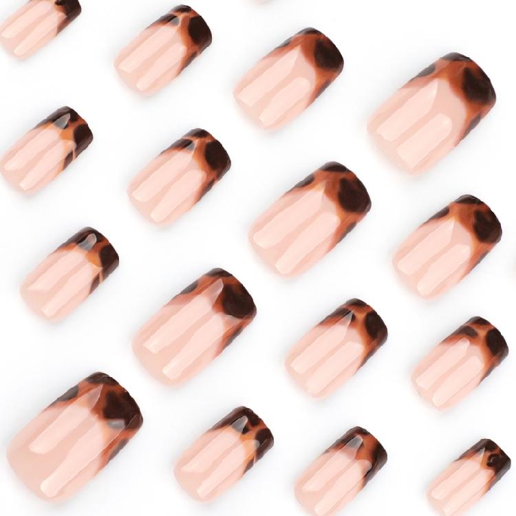 24Pcs Press on Nail Almond Glues on Nail French Fake Nail Designs False Nail Artificial Nail Gifts for Women and Girls