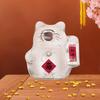 Cute Lucky Cat Piggy Bank Clear Glass Gold Bean Container Cat Shape Saving Jar  Office Decor