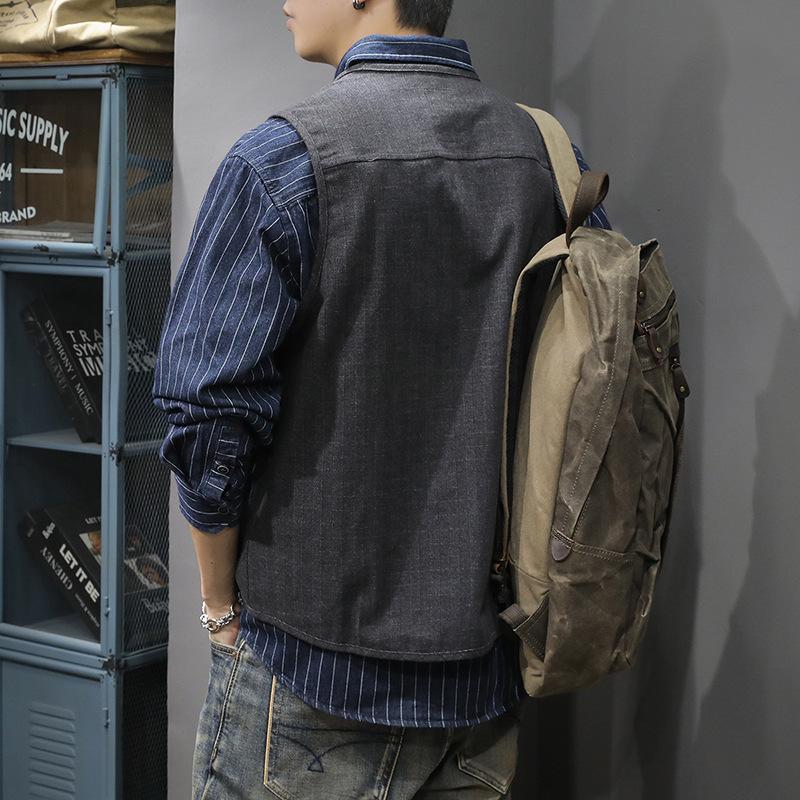 British Yuppie Retro High-end Men's Vest Loose Fashion Brand Autumn Casual Sleeveless Shoulder Wear Men's Vest