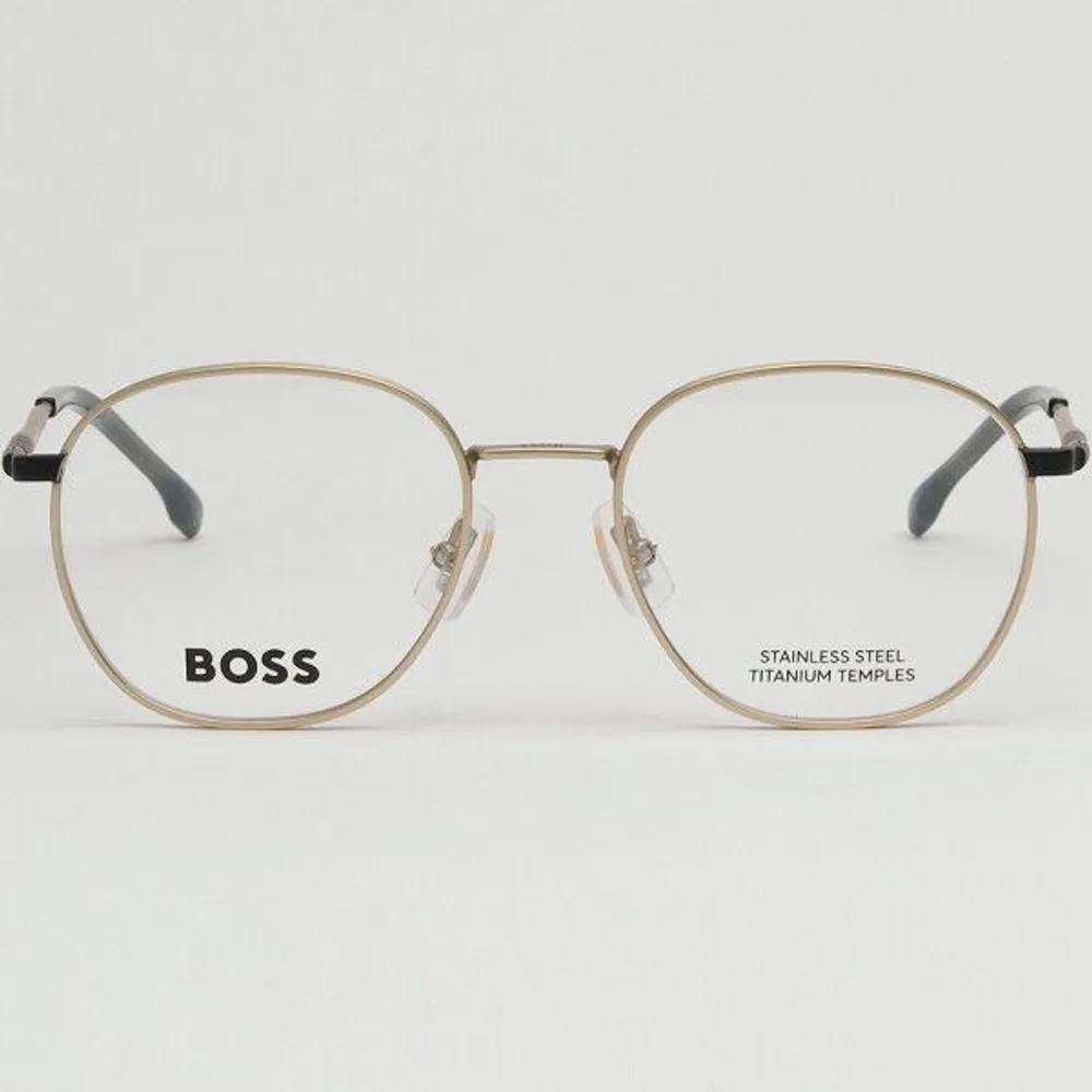Hugo Boss Hugo Boss Titanium Eyeglass Frames BOSS1416 0NZ Matte Gold Round Stainless Steel