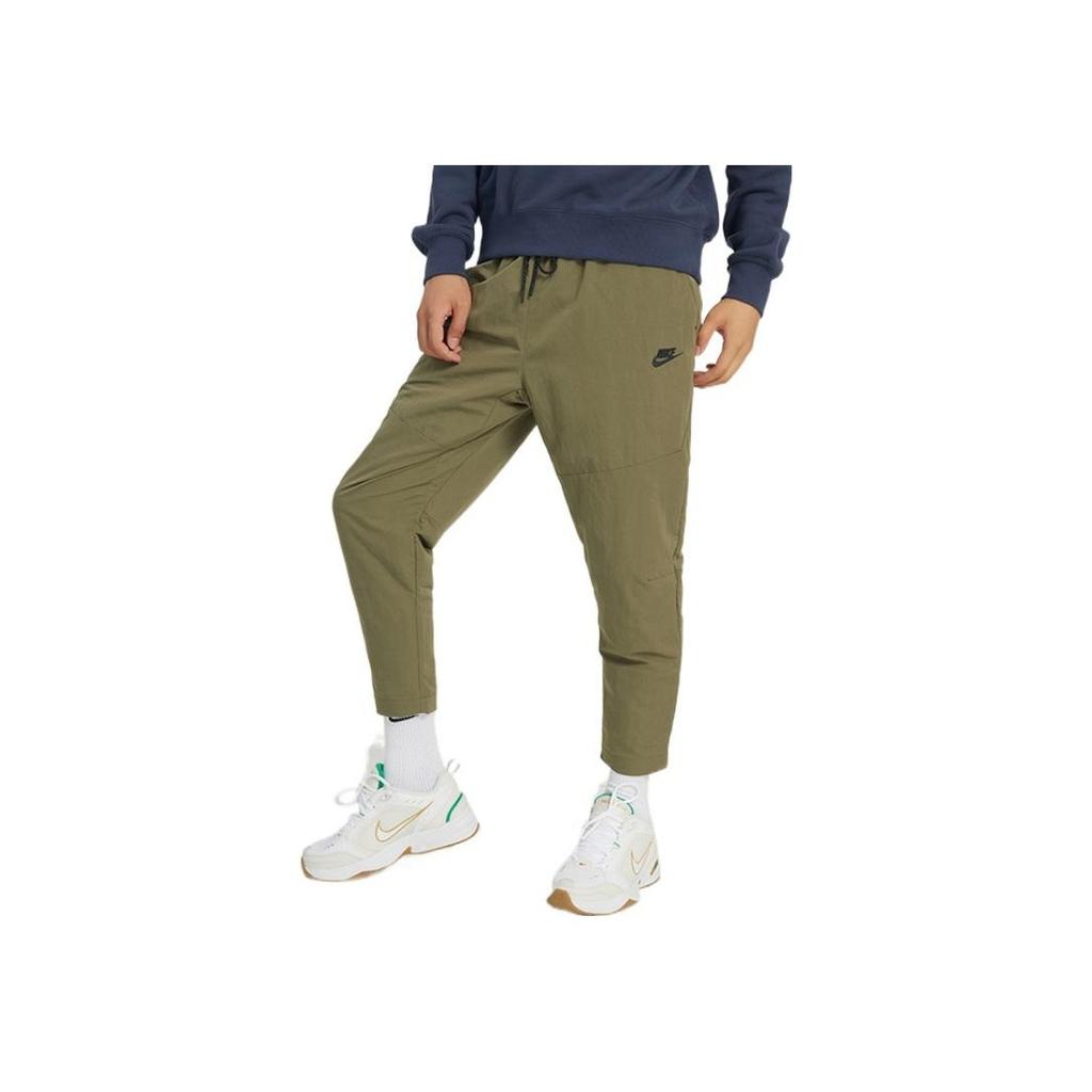 Nike Sportswear Tech Essentials Embroidered Logo Drawstring Casual Pants Men Bottoms Olive-Green DQ4344-222