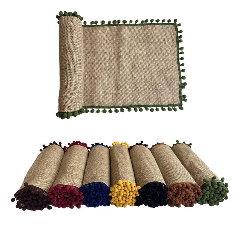 American Style Burlap Table Runner - Jute Woven, Perfect for Weddings and Holidays