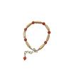 Yuguyao Original Design Shell Barrel Bead Southern Red Agate Bracelet for Women, Elegant and Luxurious, Niche Accessory for Best Friends