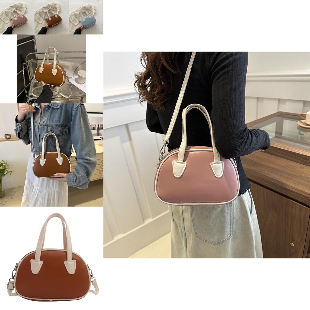 Trendy Korean Style Large Capacity Color Block Shell Bag For Stylish Women In Spring