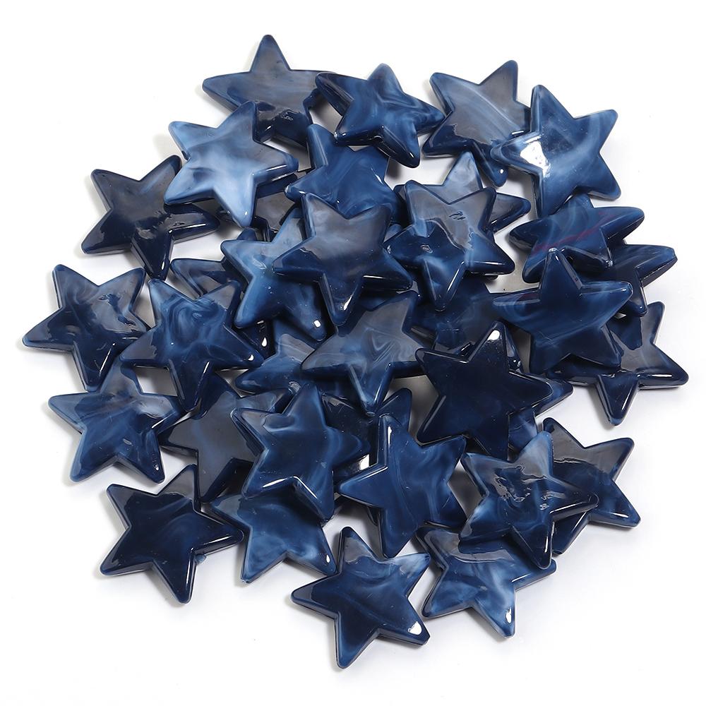 50pcs/lot 21mm Acrylic Star Beads Colorful Pentagram Cloud Loose Spacer Beads for Jewelry Making DIY Necklace Bracelets Keychain