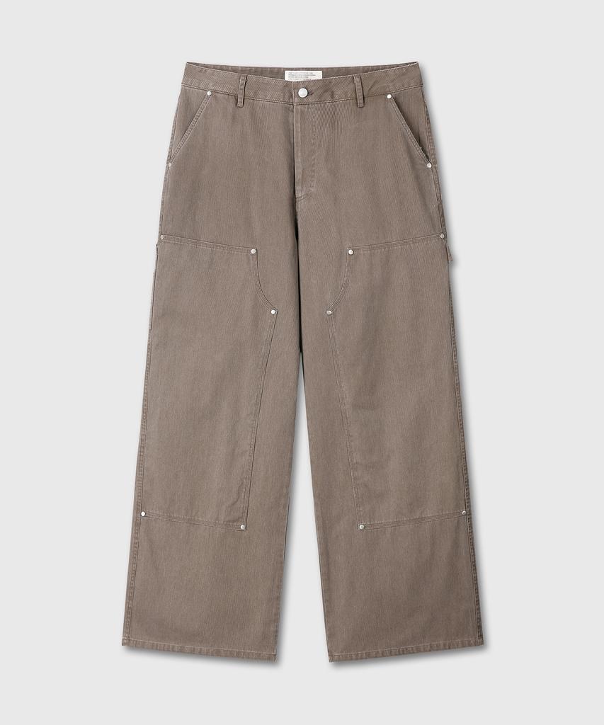 Daibeuin Washed Double Knee Carpenter Pants (Brown)