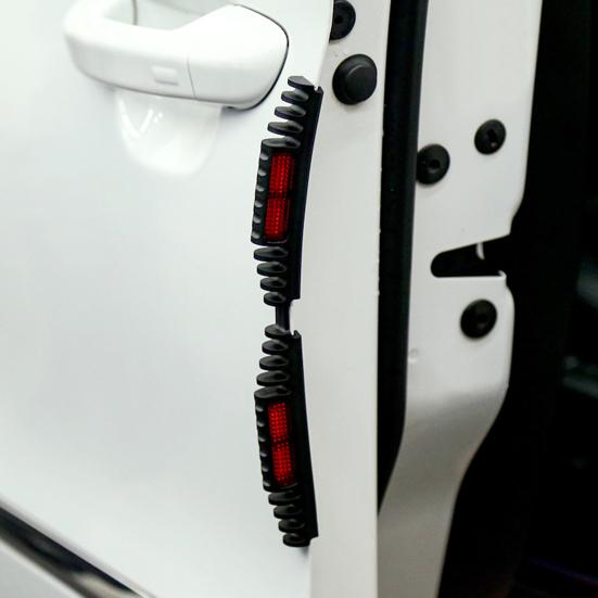 2Pcs Car Reflective Strips Anti-collision Scratch-proof Durable Door Edge Guards Warning Stickers for Vehicles