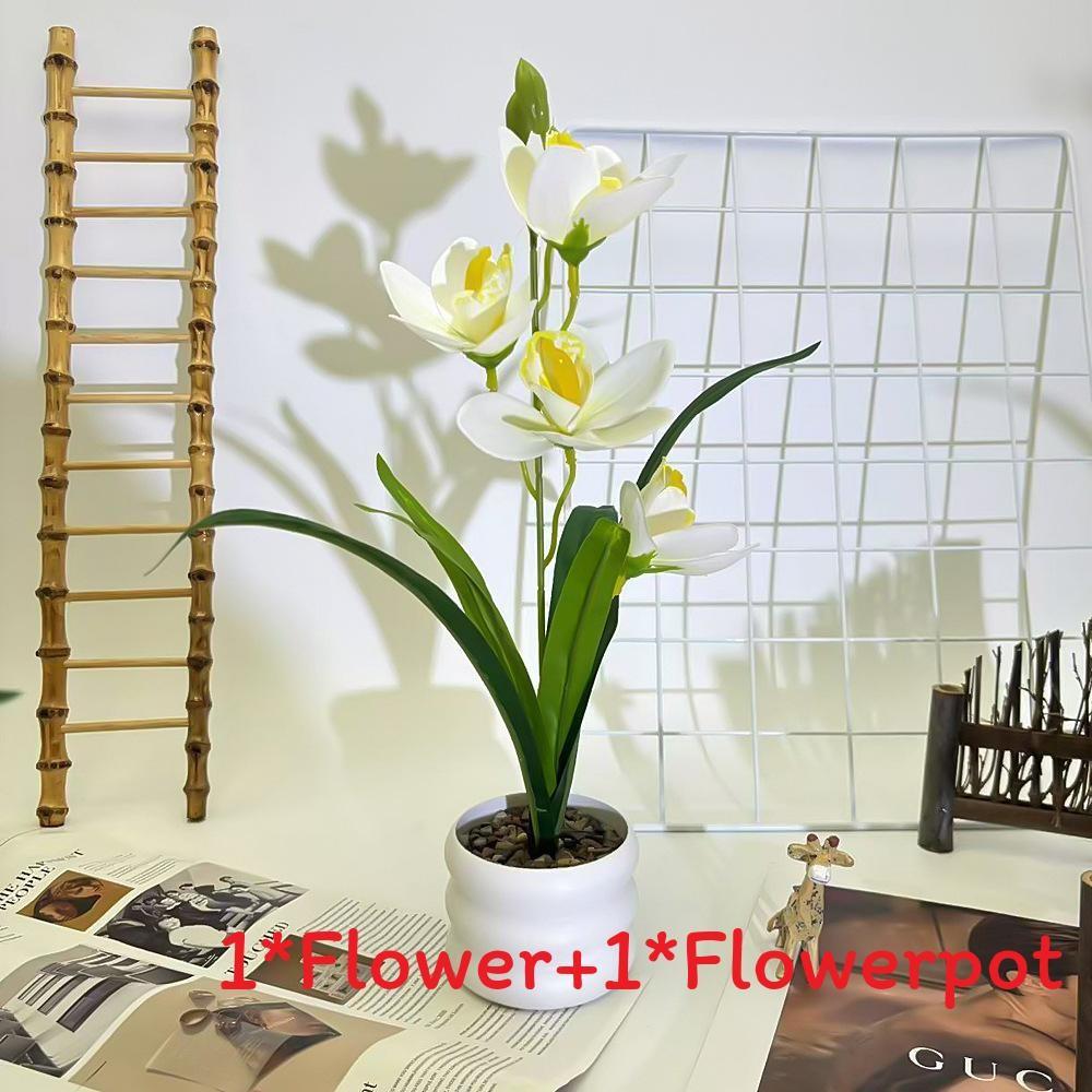 Simulation Cymbidium Faberi Rolfe Riverstones Bonsai For Photography Prop Use