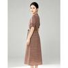 Round Neck Waist Cinched Long Dress