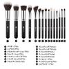 DUcare Makeup Brush Set with PU Storage Natural Bristle Eyeshadow Professional Makeup Professional DF1503 15-Piece Pouch, Set, Brushes, Portable,