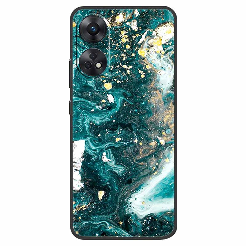 Case For Oppo Reno 8T Cover Black Silicone Soft Phone Back Cases for Oppo Reno8 T 4G Fundas Reno8T CPH2481 6.43" Lovely Fundas