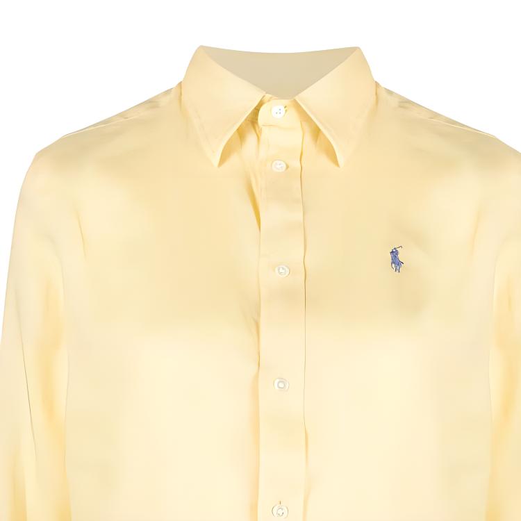 Polo Ralph Lauren Solid Color Casual Single-Breasted Long Sleeve Shirt Women shirts Yellow 211920516-004