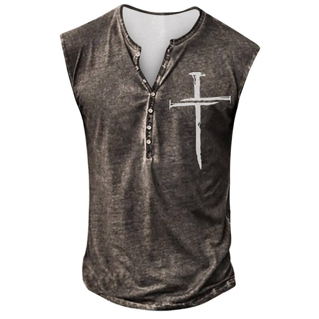 Mens Summer Surf Beach Tank Top Large Size Casual Breathable Sleeveless Top Loose Print Tank Top Man Shirt