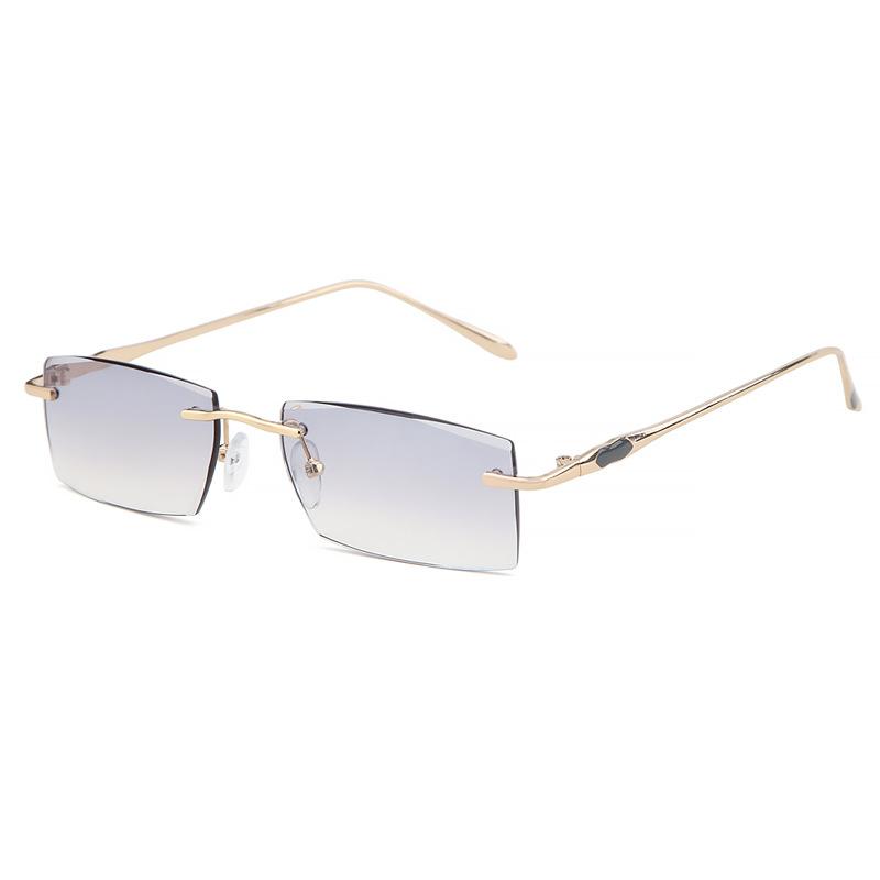 New Frameless Reading Glasses Women & Gradient Gray Anti-blue Light High Definition Middle-aged And Elderly Glasses