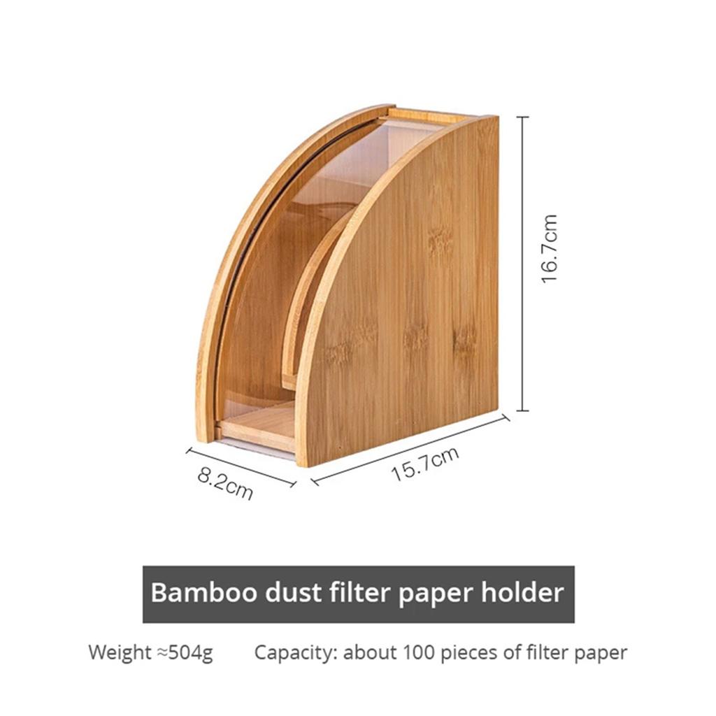 Coffee Filter Paper Holder Storage Box Wood Dust-proof V60 Filter Paper Rack Stand Home Cafe Making Coffee Accessories Coffeware