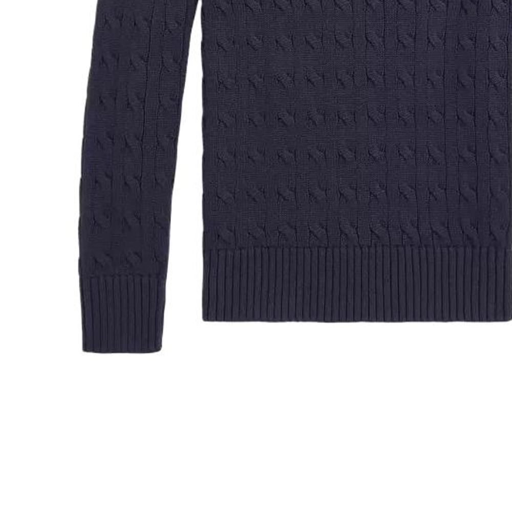 Polo Ralph Lauren Solid Cable Knit Logo Embroidered Long Sleeve Kids Tops Navy-Blue CWPOSWEY6820310-410