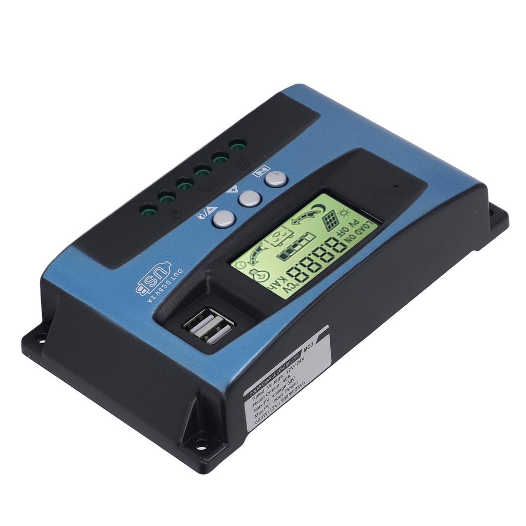 MPPT Solar Photovoltaic Charging Controller Automatic LCD Solar PV Charge Controller 40A 12V 24V