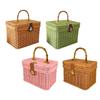 Handwoven Storage Basket with Lid Treasure Box Empty Gift Basket Display Suitcase for Party
