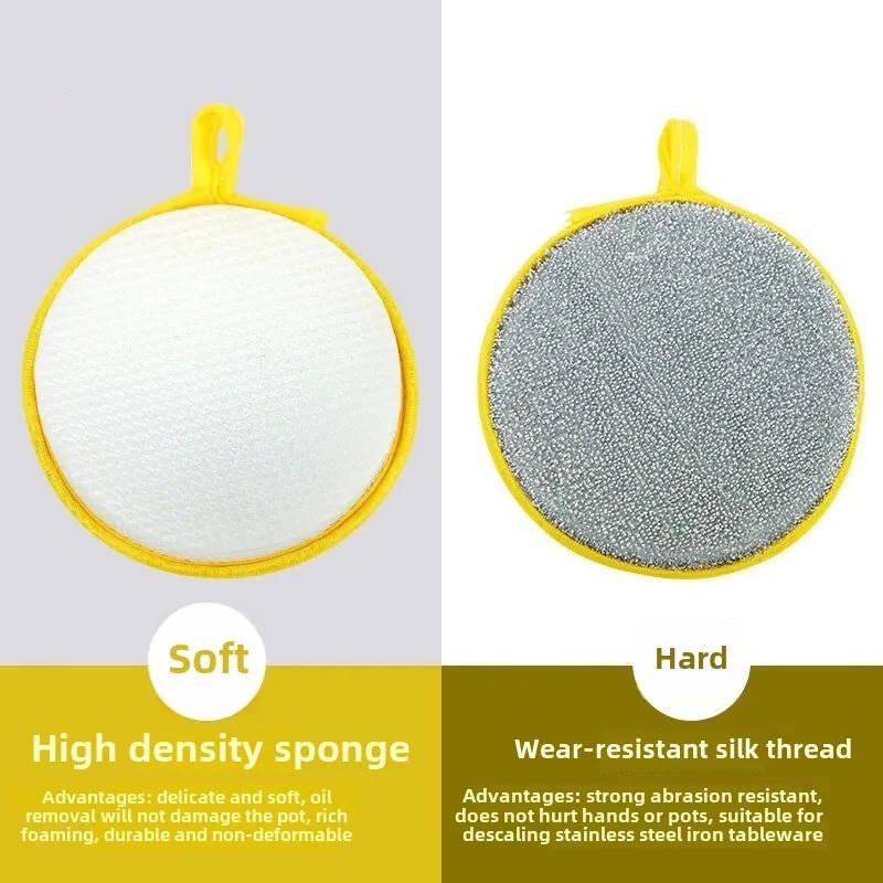 5/10pcs Multi functional double-sided non stick cleaning sponge,non stick oil,reusable pot brush,thickened,kitchen cleaning tool