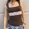 2026 Women's Retro Polka Dot Sleeveless Slim-Fit Square Neck Tank Top