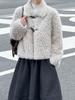 Youge Retro Floral Woolen Mid-Length Skirt with Elastic Waist 860