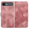For iPhone 17 Air Leather Case with Wrist Strap Diamond Imprint Wallet Phone Cover