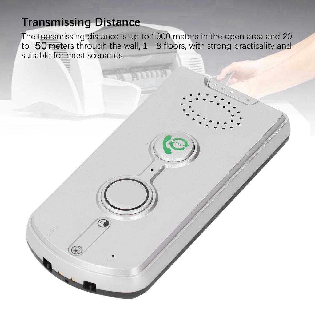 Wireless Intercom System 2 Way Voice Caller 1000M Long Range Bidirectional Communicating Pager Silver Wireless Voice Caller