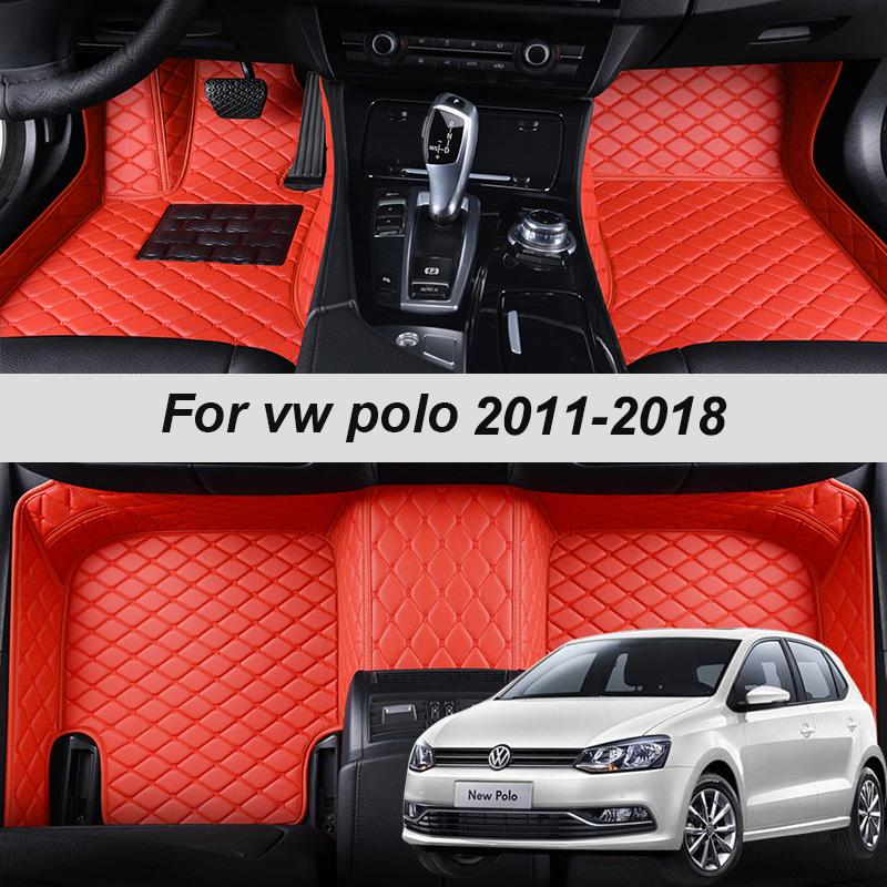 

Автомобильные коврики для VW Volkswagen Polo Sedan 2011 2018, роскошные кожаные детали интерьера наппа, автомобильные ковры, коврики