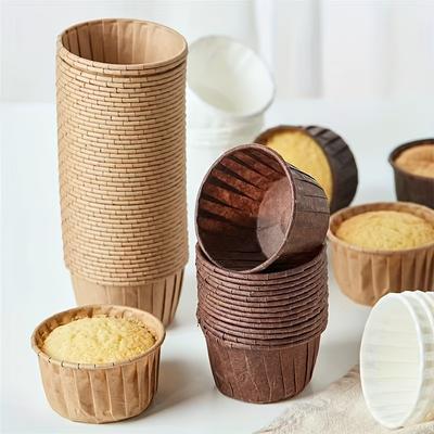 50pcs Disposable Pancake Cups Cupcake Cups Heat-resistant Paper Cupcake Liners Baking Tools Household Kitchen Supplies