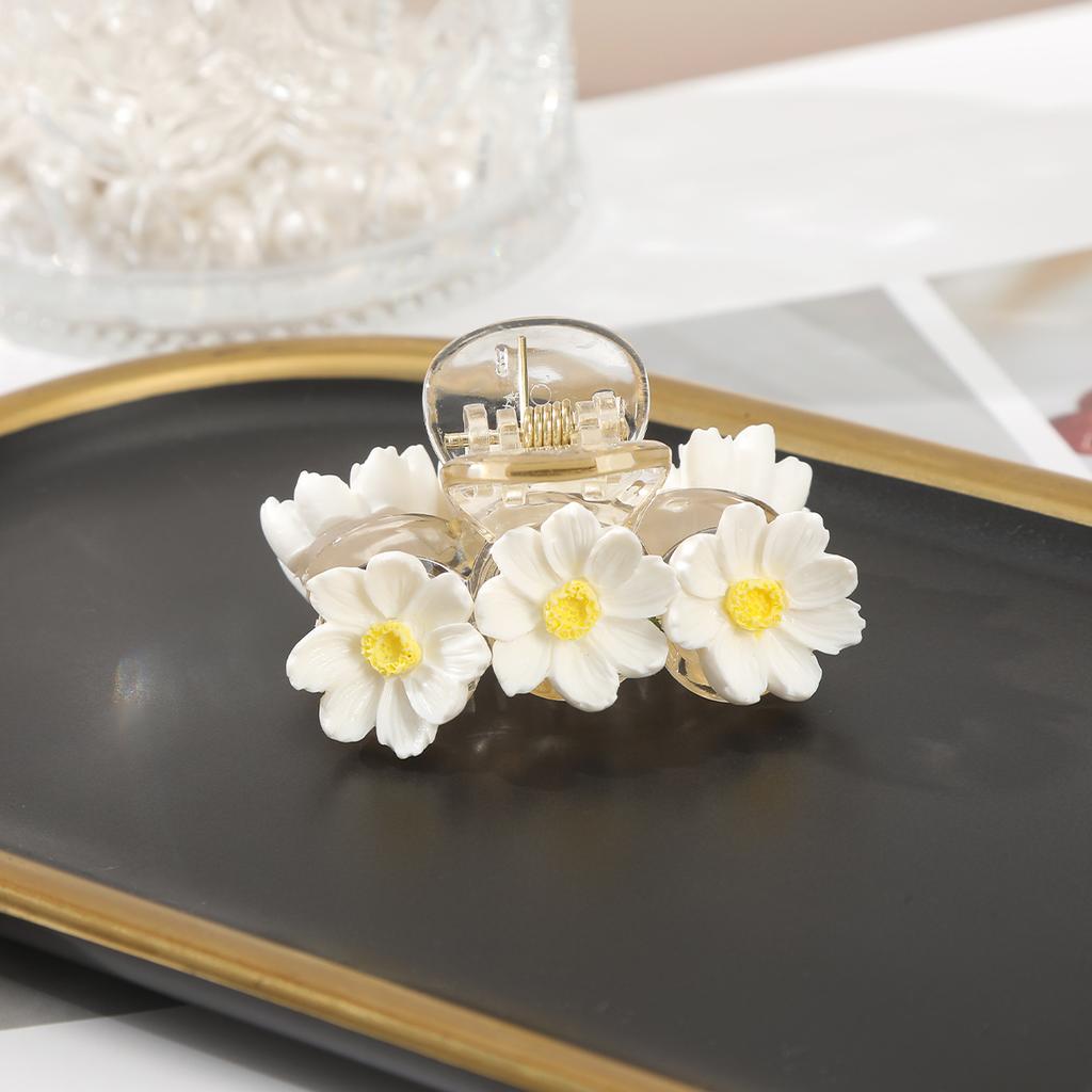 Nowy Koreański Klips do Włosów Krab Mały Kwiatek Akrylowe Szczęki Klips Kobiety Dziewczyny Słodkie Wsuwki Plaża Hawajskie Akcesoria do Włosów