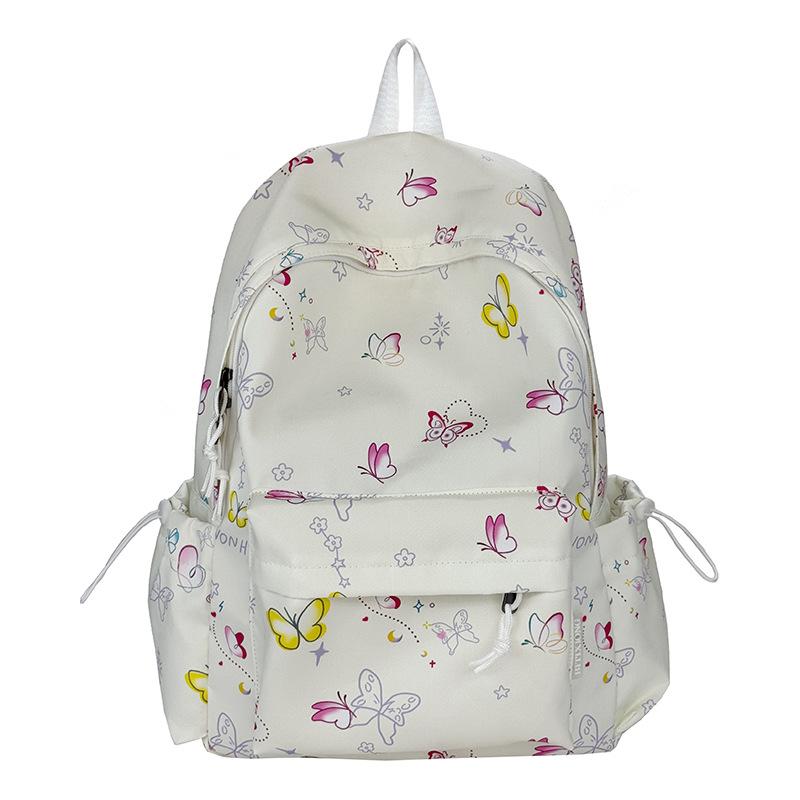 Schoolbag new backpack female junior high school students large capacity lightweight cute printed schoolbag primary school students travel backpack