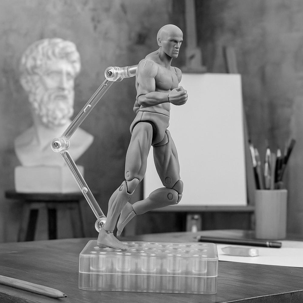 Joints Movable Male Femalew Body Dolls Handmade 1/18 Scale Model Doll Computer Ornament