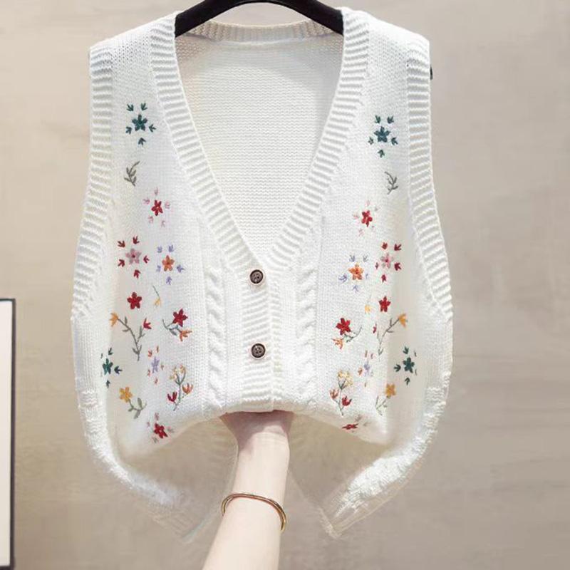 Sweaters Coat Cardigan for Women Autumn Winter Large Size Vintage Loose Sleeveless Knit Cardigan Sweaters Jacket