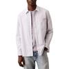 Minimalist Comfortable Versatile Casual Striped Button-Up Long Sleeve Shirt Men Shirts White 4RB101G-060