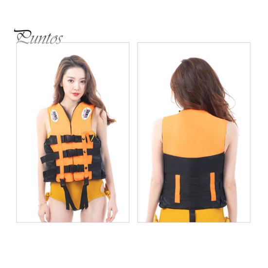 Adult Life Jacket 100N Buoyancy Paddle Life Vest Adjustable Flotation Device with Reflective Strip for Kayak Boat Surf Water Sports