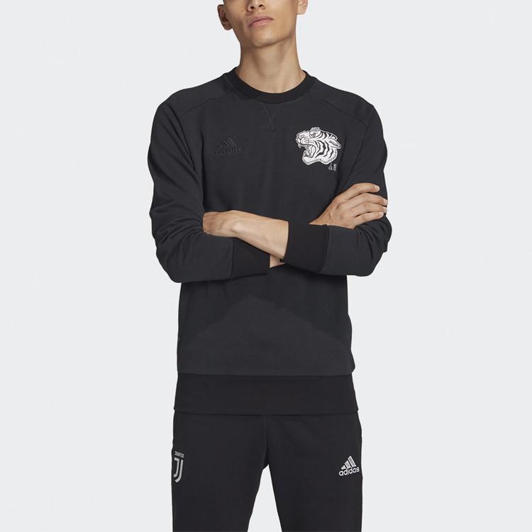 Adidas Juventus Football Sports Pullover Knit Sweatshirt Men Tops Black FI4887