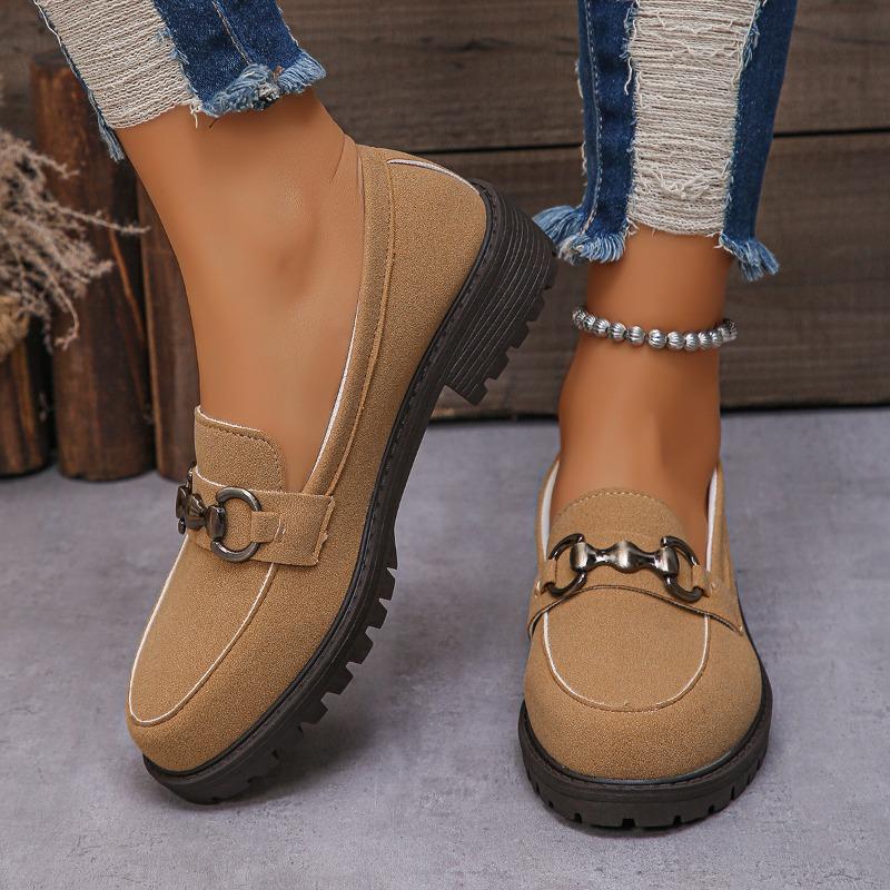 New Platform Chain One Pedal Low-top Single Shoes Women's Spring Large Size Wish