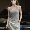 Johnature American Sexy Wool Racer Tops Summer Fashion Sleeveless Render Soft Simple Slim Tops