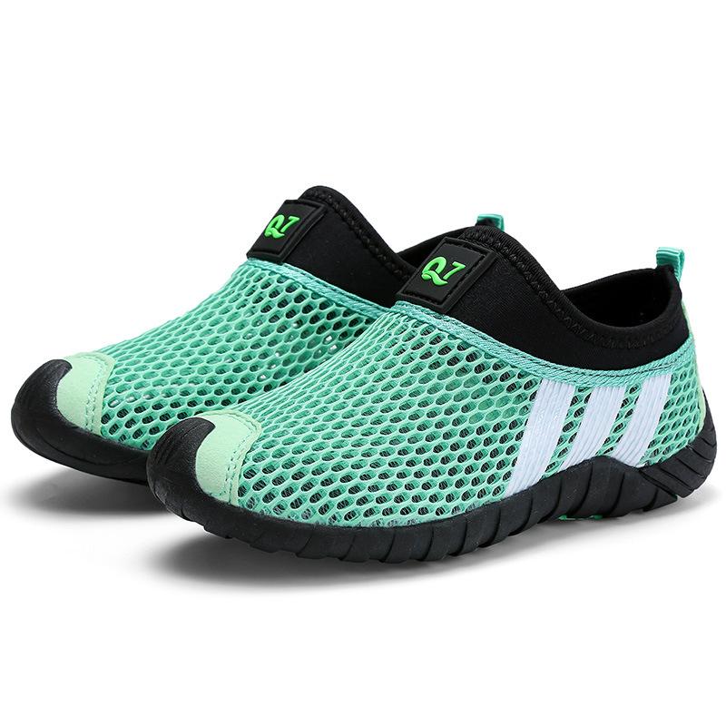 

Модная детская обувь с дышащей сеткой, уличные кроссовки для детей от 3 до 15 лет, летняя пляжная обувь для мальчиков и девочек, легкая забродная обувь 28 чёрный