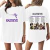 Women's Short Sleeve T-Shirt Casual Letter Print Neck Tee for Daily Wear