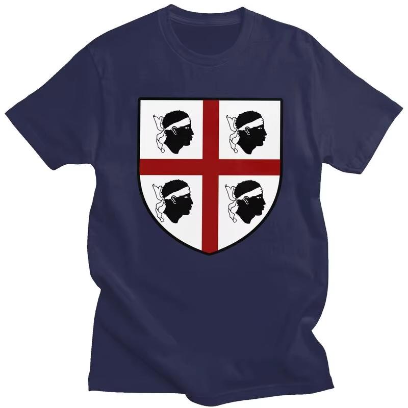 

Custom Sardinia Flag Four Moors T Shirts Men Short-Sleeve Italy Sardegna Coat Of Arms T-shirts Tee Pure Cotton Slim Fit Tshirt XXXL
