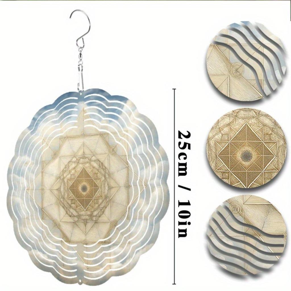 Metal Wind Spinner Geometric Hanging Wind Chime for Outdoor Garden Patio Decor No Batteries Needed All Season Wind Catcher Decorations