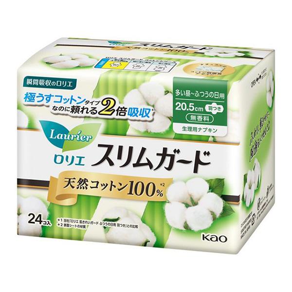 

Kao Lorie Slim Guard Natural Cotton 100% Many Day/Regular 24