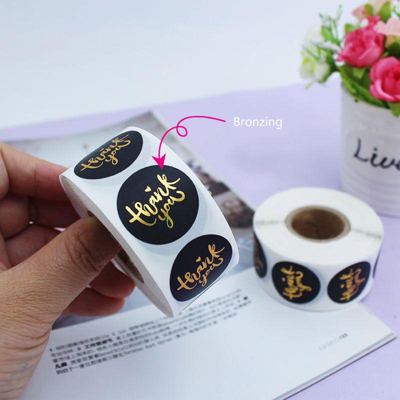 Buy 500pcs/roll Thank You Stickers Gold Foil Seal Label Scrapbooking ...