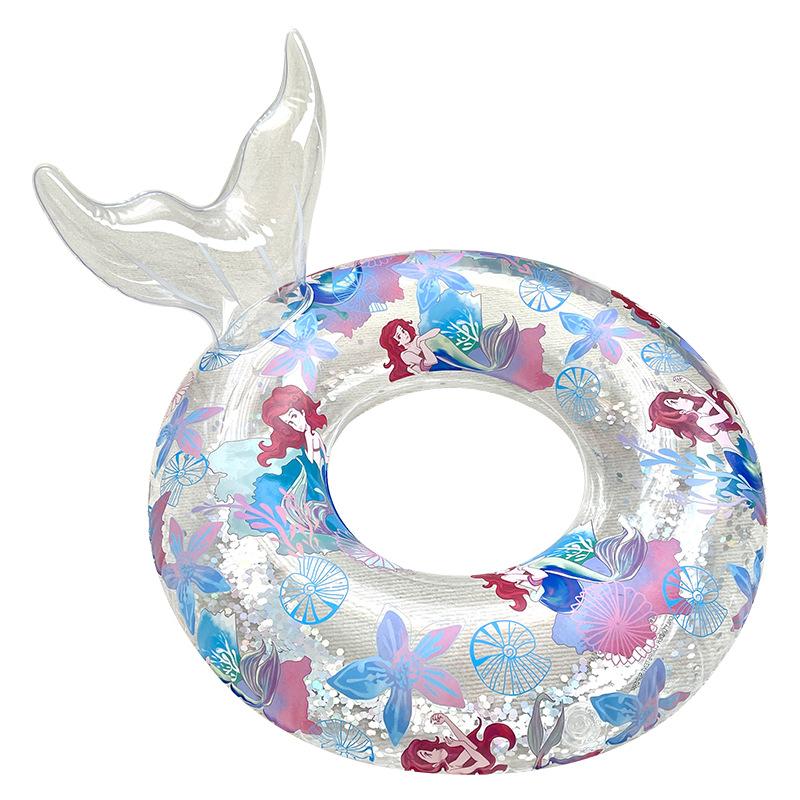 

Детский и взрослый чистый прозрачный круг для плавания с пайетками в виде хвоста русалки 58 cm