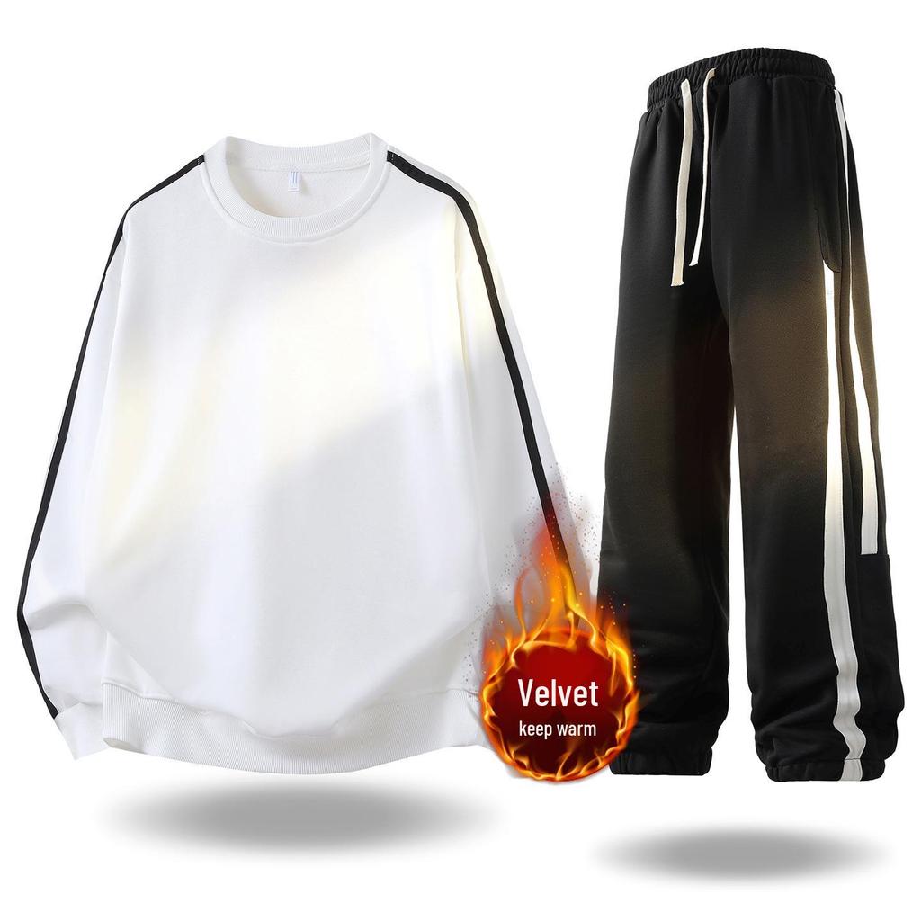Men's Trendy Loose Fit Autumn Sweatshirt & Pants Two-Piece Set - Casual Long Sleeve Matching Outfit